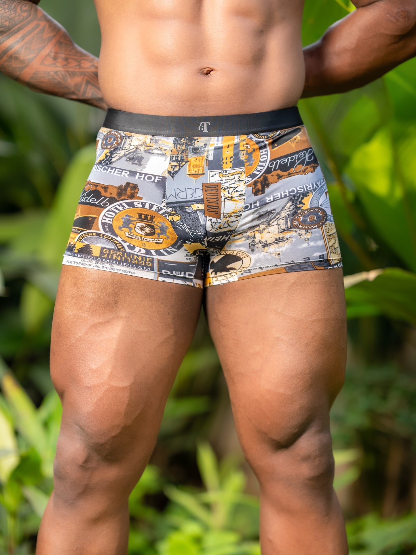 GT Dry Fit Boxers/ Trunks - Sports Free Size 26"-32" Brown Classic (Mens underwear/ briefs)