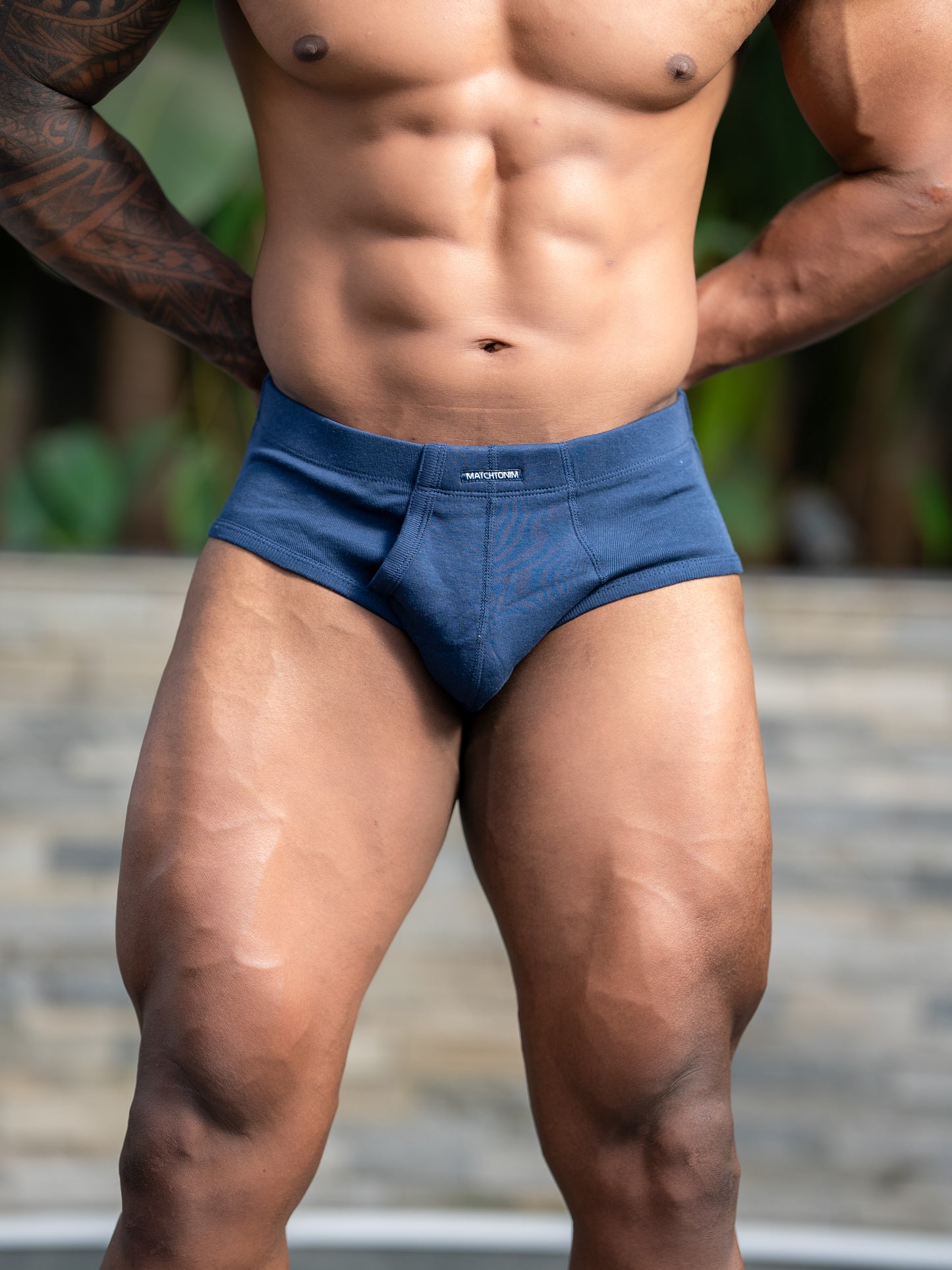 Men's Super Bio wash Cotton Solid Poco Brief / Antimicrobial Brief with Ultrasoft Concealed Waistband / Innerwear Navy Blue MTIE
