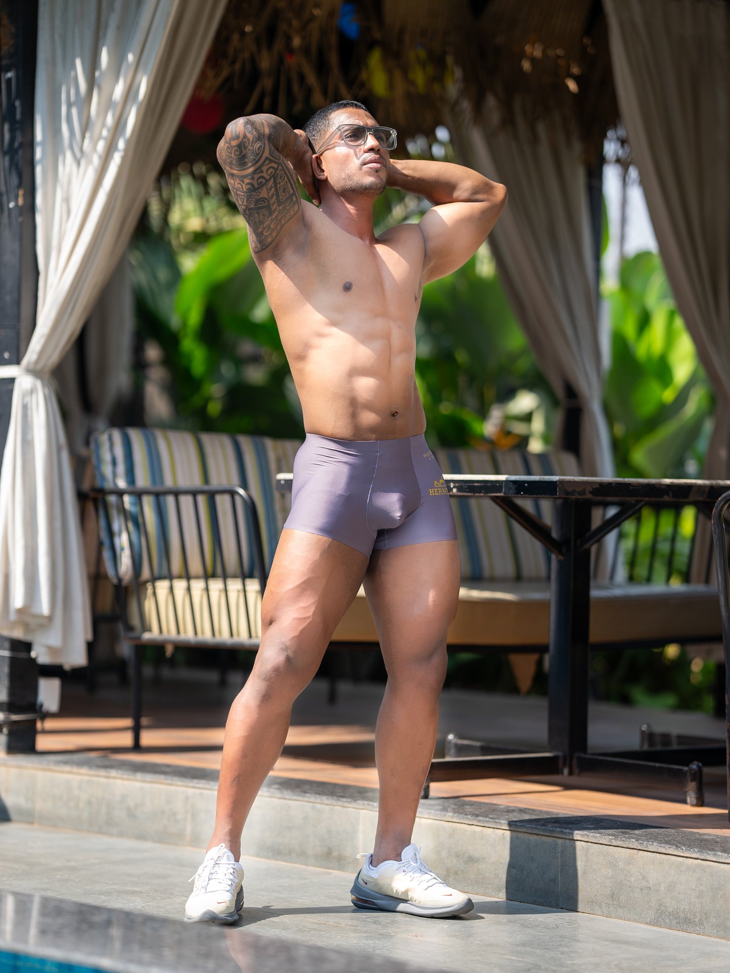 GT Dry Fit Boxers/ Trunks - Sports Free Size 26"-32" Space Grey           (Mens underwear/ briefs)