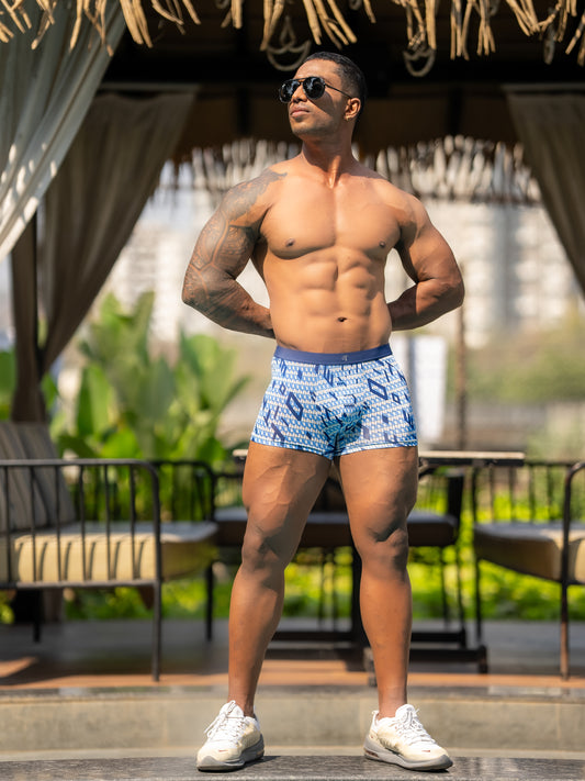 GT Dry Fit Boxers/ Trunks - Sports Free Size 26"-32" Mosaic         (Mens underwear/ briefs)