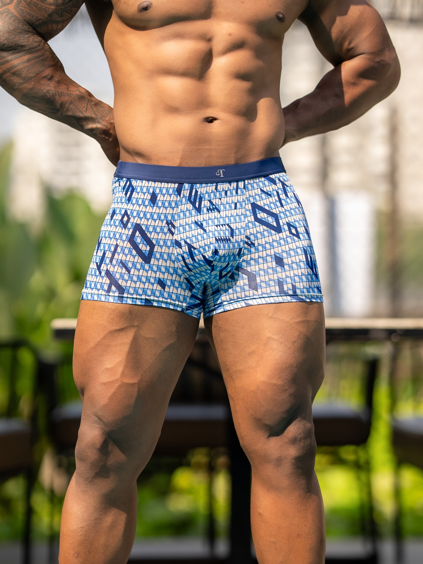 GT Dry Fit Boxers/ Trunks - Sports Free Size 26"-32" Mosaic         (Mens underwear/ briefs)