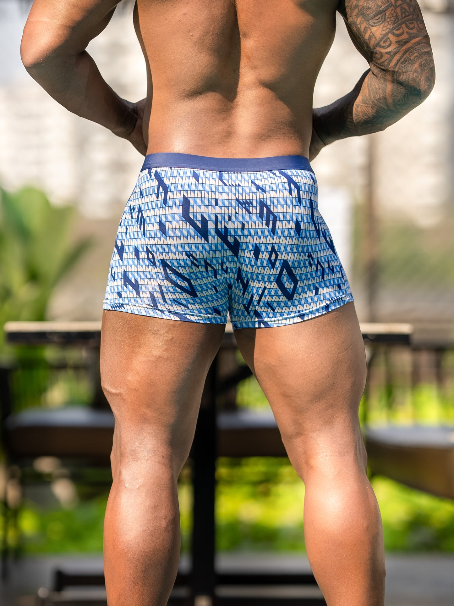 GT Dry Fit Boxers/ Trunks - Sports Free Size 26"-32" Mosaic         (Mens underwear/ briefs)