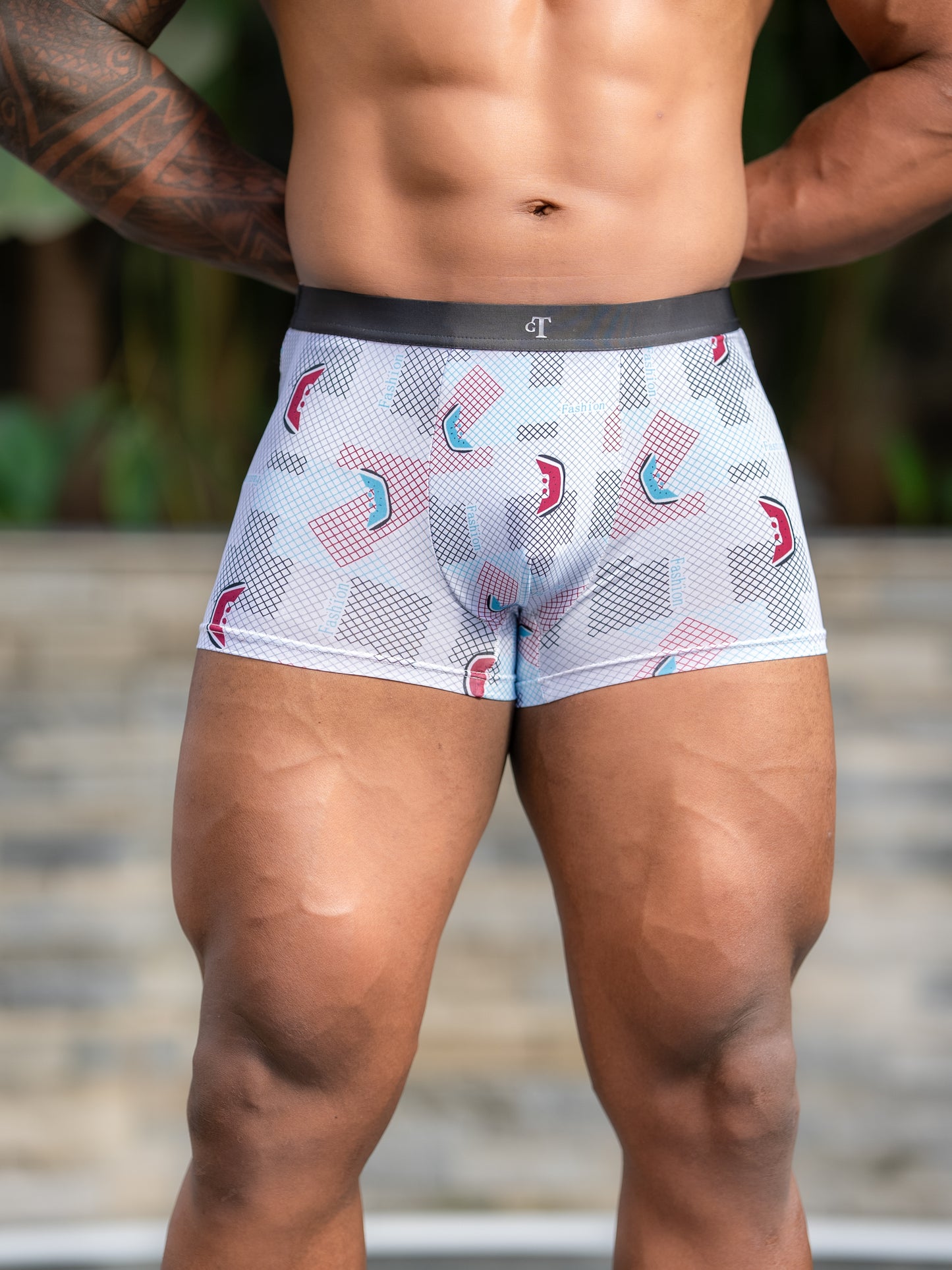 GT Dry Fit Boxers/ Trunks - Sports Free Size 26"-32" Watermelon         (Mens underwear/ briefs)