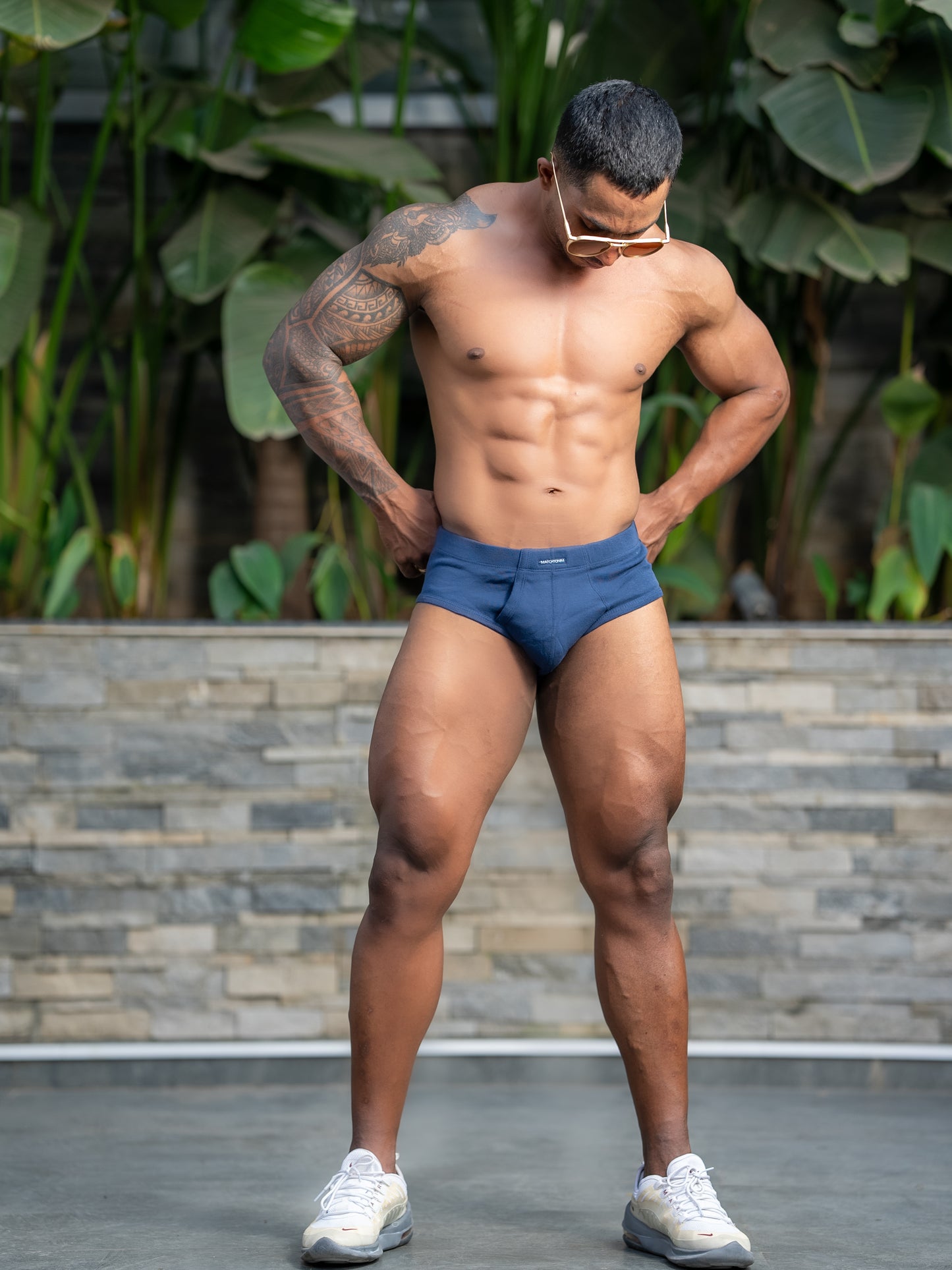Men's Super Bio wash Cotton Solid Poco Brief / Antimicrobial Brief with Ultrasoft Concealed Waistband / Innerwear Navy Blue  MTIE