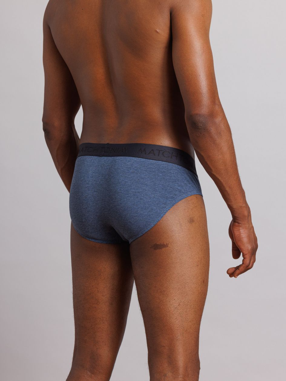 Men's Super Bio wash Cotton Solid Poco Brief / Antimicrobial Brief with Ultrasoft Concealed Waistband / Innerwear Navy White Test Product