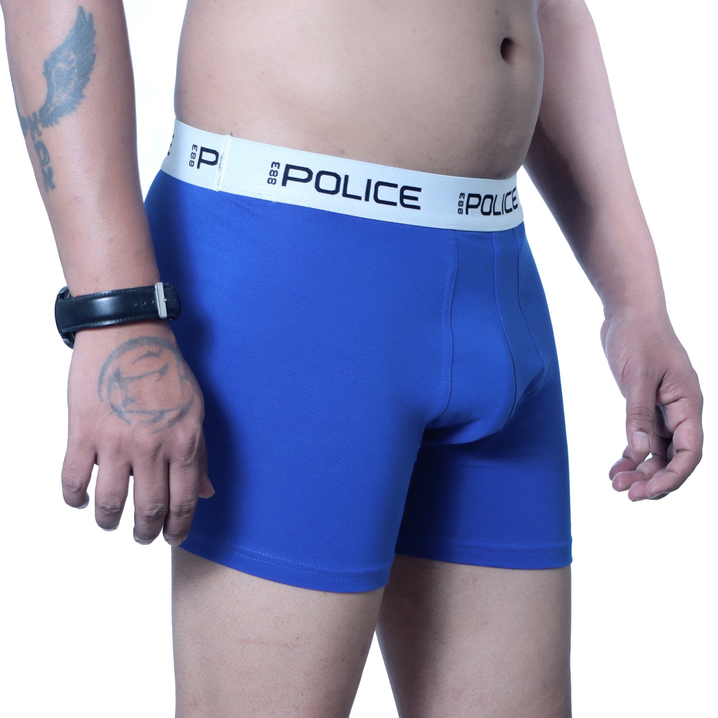 POLICE MENS BOXER/ TRUNKS WHITE GREY BLUE